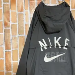 244 NIKE90sナイキボアナイロンジャケット刺繍センターロゴビッグプリント