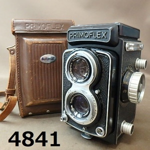 ■FK-4841◆PRIMOFLEX AUTOMAT 東京光学/1:3.5　F=7.5cm　2眼カメラ/革ケース付　20240606