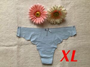 即決☆ウェーブカットシームレスTバック☆グレー☆XL