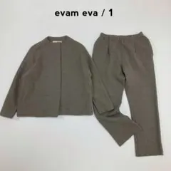 evam eva エヴァムエヴァ☆プレスウールショートコート&パンツセットアップ