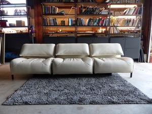 Cassina カッシーナ｜VERANDA ヴェランダ｜3Pソファ/3人掛けソファ/3シーター｜白総革/レザー｜ヴィコ・マジストレッティ