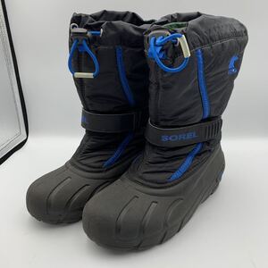 K558 SOREL ソレル キッズ スノーブーツ 防寒 冬靴 US3 21cm ブラック ブルー