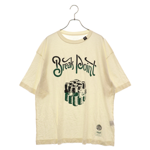 KRAD クラッド ×NUTS ART WORKS ×ナッツアートワークス フロントプリント半袖Tシャツ カットソー ベージュ