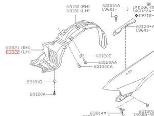 日産 純正 スカイライン R33 プロテクター フロント フェンダー フロント 左 NISSAN Skyline PROTECTOR FRONT FENDER FRONT LH ニッサン