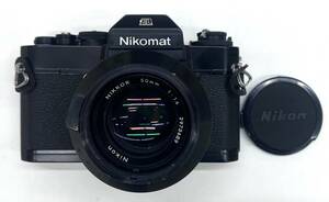 【15696】NIKON　ニコン　NIKOMAT　EL　ブラックボディ　NIKKOR 50ｍｍ1:1.4　現状品　フィルムカメラ