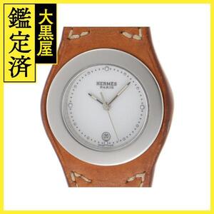 HERMES エルメス 時計 アーネ HA3.210 クォーツ　レディース　SS/レザー　ホワイト　２１４８１０３６３０１１８【430】