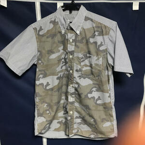 SOPHNET. S/S CAMOUFLAGE OVER PRINT STRIPE B.D SHIRT : \22,000+税/ soph uniform experiment ソフネット紺M