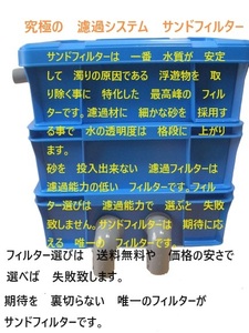 究極の濾過システム　砂を使用する　サンドフィルター　3S　３段タイプ　濾過砂　濾過ウール 付き　ポンプ無し 　新品　21