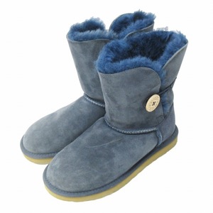 アグ オーストラリア UGG australia 5803 W BAILEY BUTTON ムートンブーツ ショートブーツ ファー 紺 ネイビー 24cm 0308 レディース