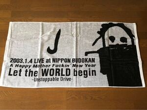 【未使用】J ソロ Fuck バスタオル 2003年 1月4日 日本武道館 コンサート ツアー タオル 限定 希少 レア ジェイ 小野瀬潤 14th LUNA SEA