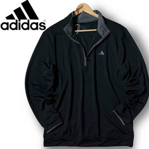 新品 adidas GOLF アディダス 吸汗速乾 UVカット ストレッチ ハーフジップシャツ プルオーバージャケット ゴルフ IU4511 2XL 3L ◆B3922