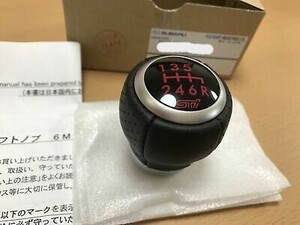 スバル Impreza インプレッサ GR GV BR9 BM9 BRF シフトノブ アルミ 本革 6MT SHIFT KNOB 6MT 純正 JDM OEM 未使用 即決 メーカー純正品