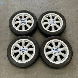 タイヤ付き純正ホイール4本セット　ミラジーノ　L650S　MINILITE(ミニライト)　15×4 1/2J　+45　100　4穴　165/55R15　2021年製　3ミリ