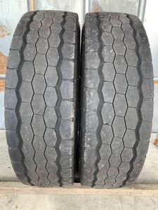 引取り可能！275/80R22.5 DUNLOP ENASAVE SP638 23年製 9~9.5mm 中古トラックタイヤ２本セット