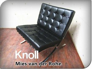 展示品/Knoll/最高級/ミースファンデルローエ/Barcelona Chair/バルセロナチェア/黒総革/デザイナーズモダン/1人掛けソファ/125万/eee5799k