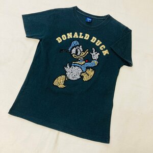 Disney/ディズニー　DONALD DUCK/ドナルドダック　カラーストーン　Tシャツ　ブラック/黒　M