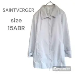 SAINTVERGER　ジャケット　15号　シルバー　襟　ベルト付き　古着　春夏