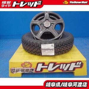 4本 セット 新品 夏 タイヤ ブリヂストン RD-604 145/80R12 中古 ホイール TOPRUN VR5 12インチ 4.0J +42 4H100 渡 バモス エブリィ