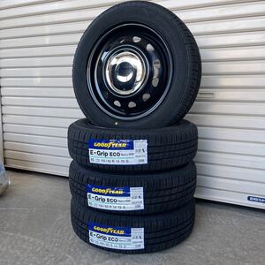 《ネオキャロ》◆グッドイヤーEG01◆155/65R14◆NBOXタントムーヴワゴンRラパンアルトデイズトコットスペーシア　クローム