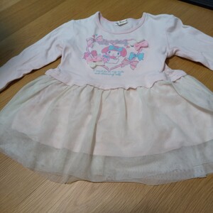 Sanrio サンリオ 大きめ１２０cmレースワンピース 女の子 キッズ 子供服 チュニック My Melody マイメロディ ストレッチ 定価9880円 ピンク