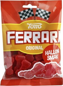 Toms FERRARI トムズ フェラーリ 車型 ラズベリー味 グミ デンマークのお菓子です 1袋×130g デンマークのお菓子です