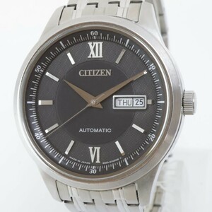 2405-679 シチズン オートマチック 腕時計 CITIZEN 8200-S104416 シチズンコレクション デイデイト 黒文字盤 裏スケ 純正ブレス