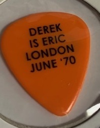 エリック・クラプトン Eric Clapton ギター ピック 送料無料 DEREK IS ERIC LONDON JUNE 