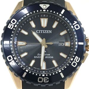 超美品 CITIZEN シチズン PROMASTER プロマスター Eco-Drive エコドライブ MARINE 腕時計 BN0196-01L ソーラー ダイバーズ 動作確認済