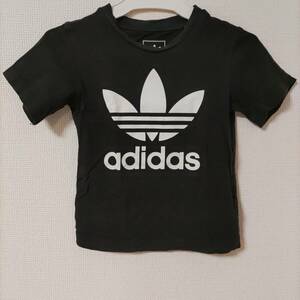 パキスタン製☆adidasキッズ半袖Tシャツ黒ORIGINALSオリジナルスBLACK白WHITEトレフォイル95cm100cm105cmアディダスKIDS男の子ボーイズ子供