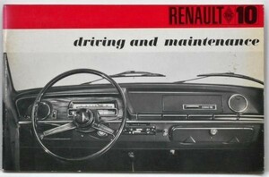 RENAULT 10 R1190 1968 OWNERS MANUAL