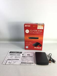 S3681●BUFFALO バッファロー 外付けHDD USBポータブルハードディスク 320GB コンパクトスリム ブラック HD-PVU2 美品