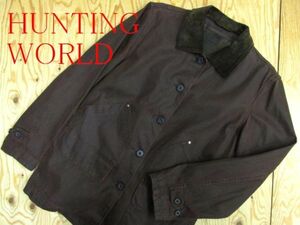 ★ハンティングワールド HUNTING WORLD★レディース 襟レザー ウールライナー付き ハンティングジャケット★R60303030A