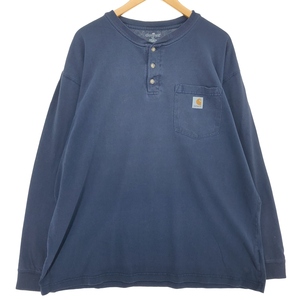 古着 カーハート Carhartt ヘンリーネック 無地ポケットロングTシャツ ロンT メンズXL相当 /eaa469110