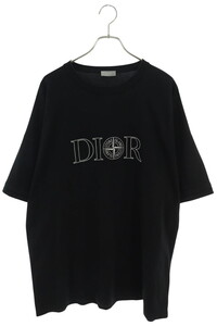 ディオール DIOR ストーンアイランド 493J638B0554 サイズ:XXL ロゴエンブロイダリーTシャツ 中古 OM10