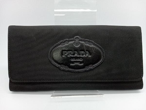 PRADA 107 二つ折り長財布 ナイロン ブラック