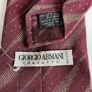 GIORGIO ARMANI(ジョルジオアルマーニ) 赤波ストライプ柄ネクタイ