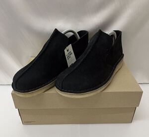 20240720【Clarks】クラークス 黒 スウェード デザートモジアー スリッポン 25.5