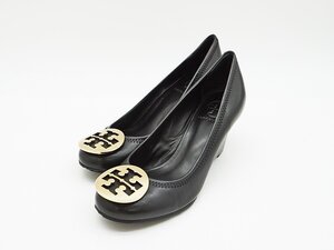 ◇美品【TORY BURCH トリーバーチ】ウェッジ パンプス ブラック 7M