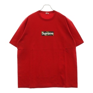 SUPREME シュプリーム 23AW Box Logo Tee カモフラボックスロゴプリント半袖Tシャツ クルーネックカットソー レッド