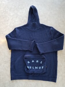 Karl Helmut　カールヘルム　 ニット セーター ネイビー　スウェット　フード付　Lサイズ　wool　レディース　メンズ