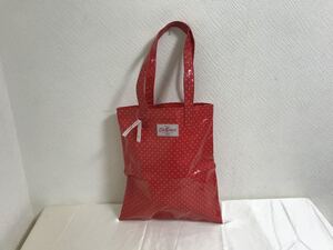 新品未使用本物キャスキッドソンCathKidstonドット柄ナイロントートバッグビジネスハンドボストンバックレディース赤旅行トラベル水玉