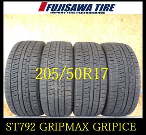 【ST792】M5104124 送料無料◆2023年製造 約8部山 ●GRIPMAX GRIPICEX●205/50R17●4本