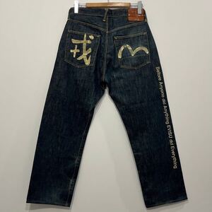 【528】 EVISU カモメ プリント 赤耳 デニム パンツ W33 L35 エビス エヴィス インディゴ indigo pants