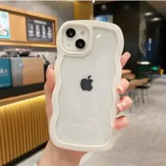 激安★iPhone14promax ケース　韓国　シリコン　かわいい　ホワイト