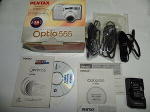 【▲PENTAX ペンタックス オプティオ555 ▲元箱・取説・CD-ROM・ケーブル・充電池・充電器等付属品のみ▲】