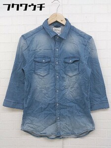 ◇　◎ NICOLE CLUB FOR MEN ニコルクラブフォーメン 長袖 シャツ サイズ46 ネイビー　 メンズ