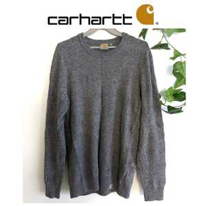 美品 カーハート CARHARTT WIP 迷彩 立体 カモ 柄 ニット セーター シャツ アウター トップス ストリート グレー 灰色 レディース メンズ