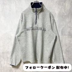 古着　used　NAUTICA JEANS　ノーティカジーンズ　長袖フリース　ハーフジップ　刺繍ロゴ　グレー