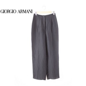 A4068/極美品 春夏 GIORGIO ARMANI 黒タグ アルマーニ レーヨン シルク トラウザーズ スラックス パンツ 36 黒/イタリア製 レディース