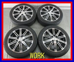 ■中古タイヤホイール■　WORK PROMISING 15インチ 4.5J +45 4H 100 KUMHO ECSTa HS51 165/55R15 75V エヌボックス 激安 送料無料 K195